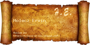 Holecz Ervin névjegykártya