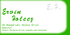 ervin holecz business card